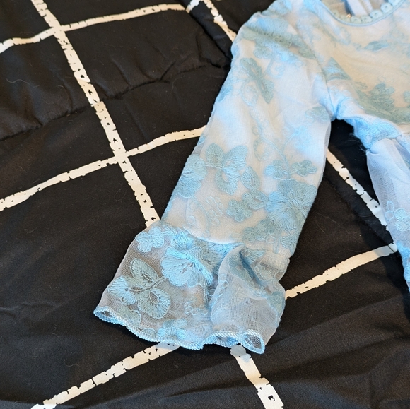 Kids Blue Lace Dress - Picture 5 of 7